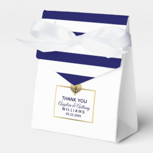 Ballotins Mariage de coeur nautique bleu marine personnalisé