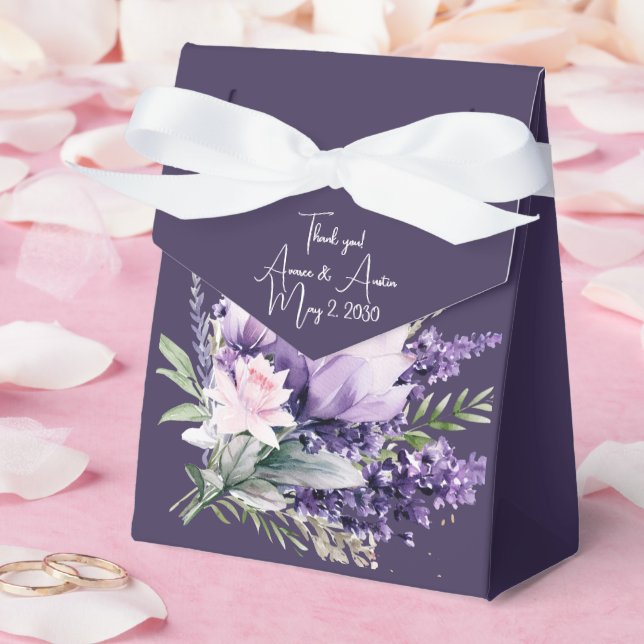 Ballotins Mariage de fleurs de lavande et d'aquarelle rose (Mariage)