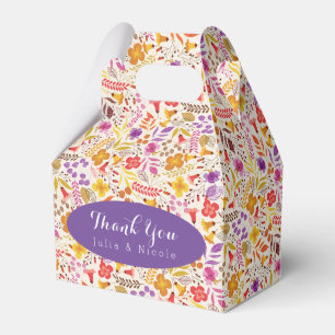 Ballotins Mariage de fleurs sauvages bohèmes orange violet