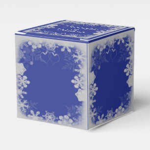 Ballotins Mariage de flocons de neige bleu et argent