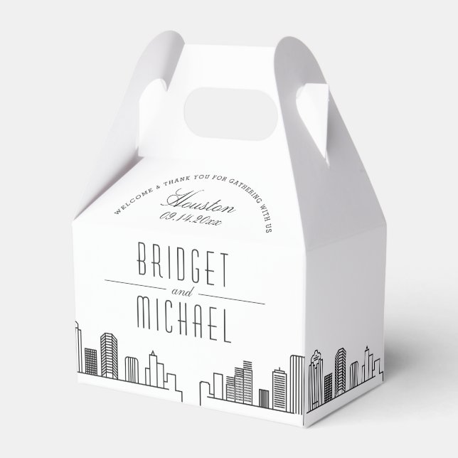 Ballotins Mariage de Houston | Ville Skyline (Verso)