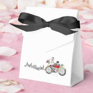 Ballotins Mariage de jeunes mariés à moto