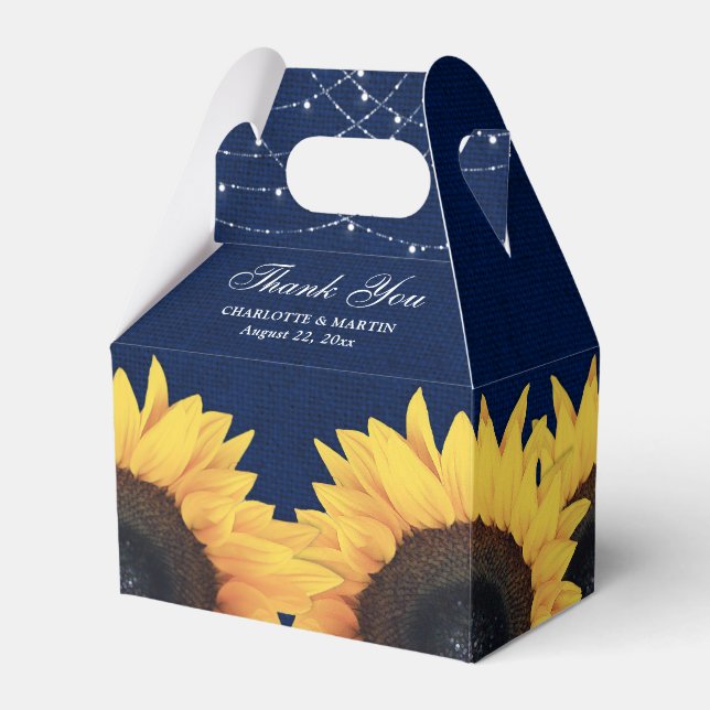 Ballotins Mariage de la marine Blue Sunflower Rustique Burla (Verso)