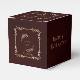 Ballotins Mariage de luxe Bourgogne et or