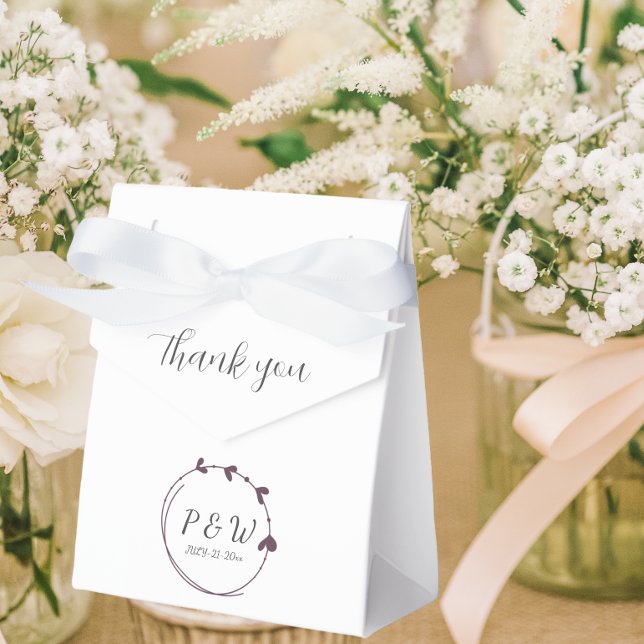 Ballotins Mariage de monogramme de couronne cardiaque simple (In Situ Wedding)