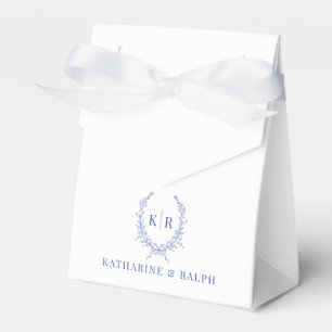 Ballotins Mariage de monogramme de poignets bleu et ruban