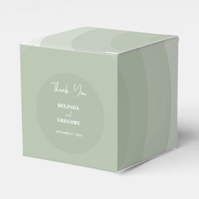 Ballotins Mariage de monogramme moderne Sage Green (Verso)