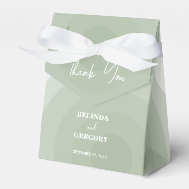 Ballotins Mariage de monogramme moderne Sage Green (Verso)