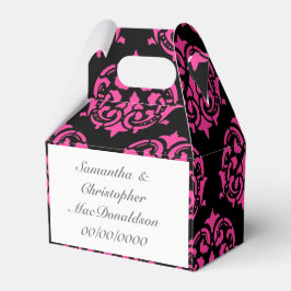 Ballotins mariage de motif damassé rose et noir