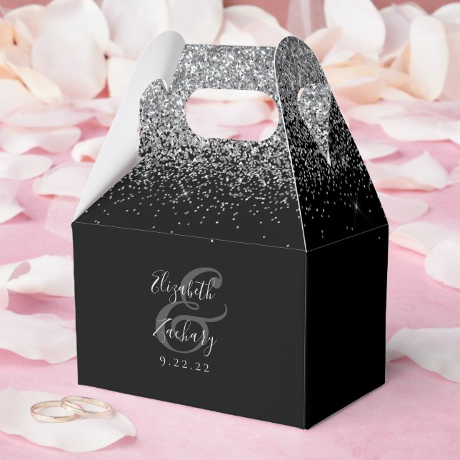 Ballotins Mariage de Parties scintillant en argent noir mode (Mariage)