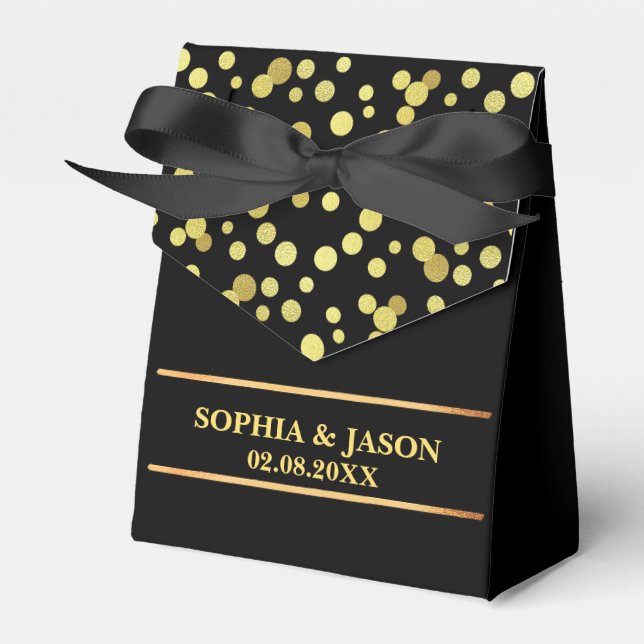 Ballotins Mariage de Parties scintillant Monogram Cute Gold (Verso)