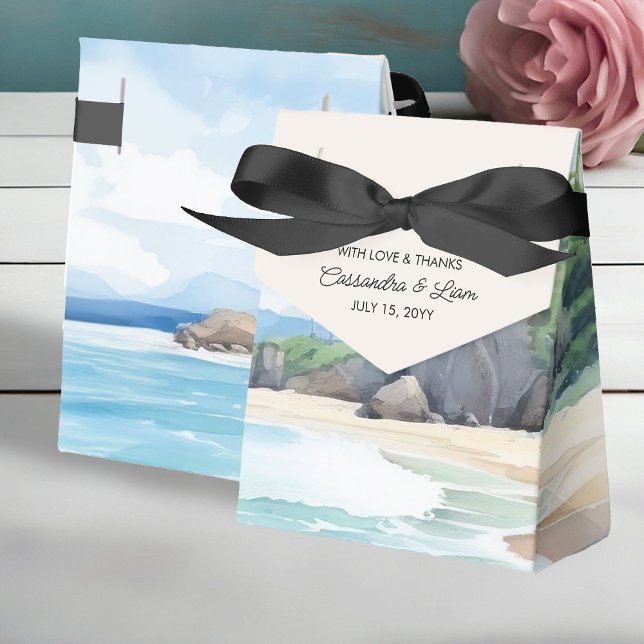 Ballotins Mariage de paysage de la plage d'été (Wedding favor boxes from the Summer Beach Wedding Collection by Darling & May)