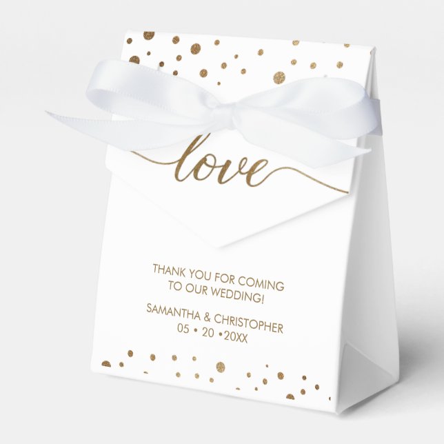 Ballotins Mariage de script d'amour Gold personnalisé simple (Verso)