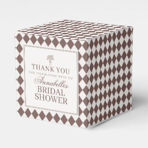 Ballotins Mariage de style Harlequin Brun Moka à carreaux