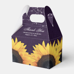 Ballotins Mariage de tournesol Burlap violet Merci