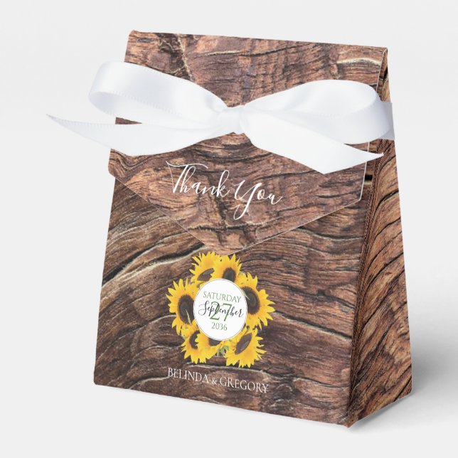 Ballotins Mariage de tournesol rustique (Verso)