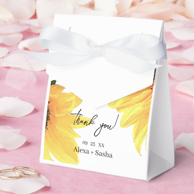 Ballotins Mariage de tournesols aquarelle (Mariage)