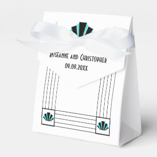 Ballotins Mariage design Art déco bleu