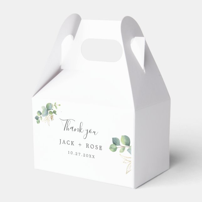 Ballotins Mariage d'été Eucalyptus de verdure rustique. (Verso)