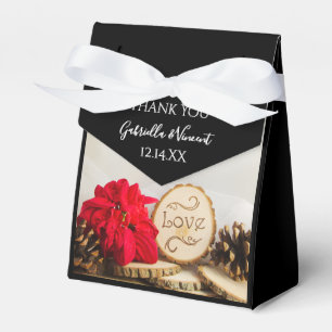 Ballotins Mariage d'hiver Rustique Rouge Poinsettia