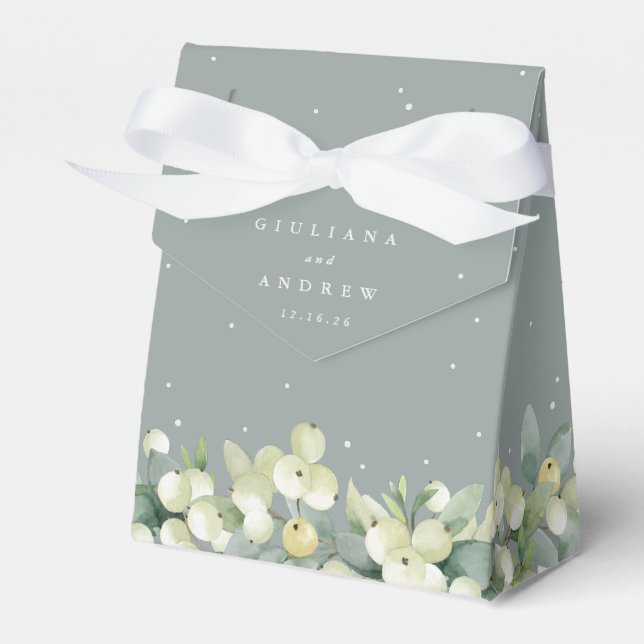 Ballotins Mariage d'hiver Seafoam Green Snowberry+Eucalyptus (Verso)