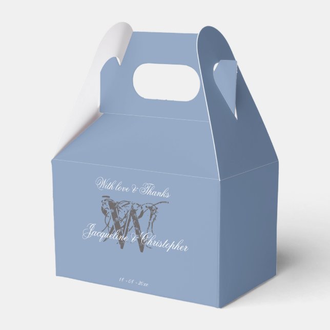 Ballotins Mariage Dusty Blue Classic Monogramme Nom Cool (Verso)