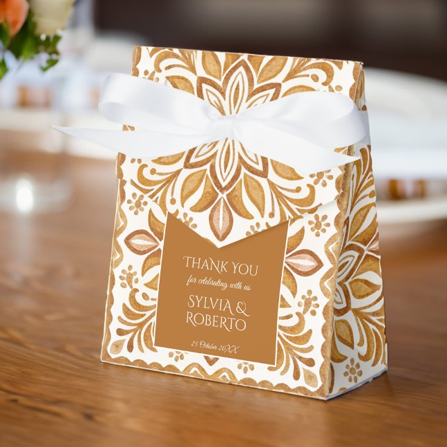 Ballotins Mariage élégant à la Talavera mexicaine (Mexican Talavera wedding favors personalized terracotta  elegant Favor Boxes customized favor box)