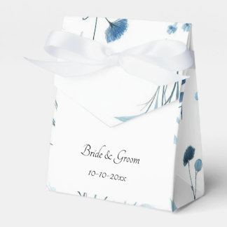 Ballotins Mariage Élégant aux Fleurs Bleues