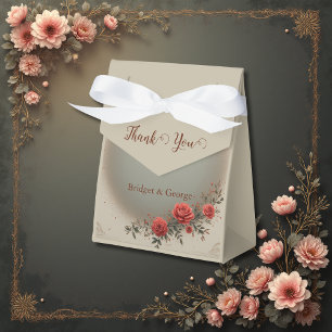 Ballotins Mariage élégant aux roses florales vintage beige