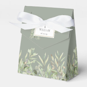 Ballotins Mariage élégant avec feuilles de sauge dorées