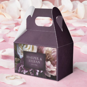 Ballotins Mariage Élégant Floral Art Fin Pourpre Foncé