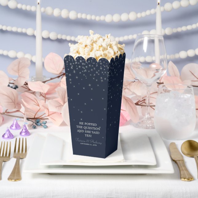 Ballotins Mariage Elegant Marine & Silver Falling Stars (Mariage)