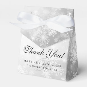 Ballotins Mariage élégant Monogramme Silver Winter Wonderlan