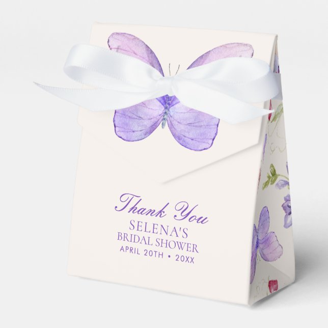 Ballotins Mariage élégant papillons violets (Verso)