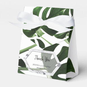 Ballotins Mariage en marbre tropical Monstera