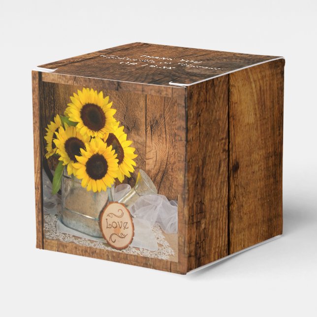 Ballotins Mariage Faux Barn Wood, Sunflower et Waters (Verso)