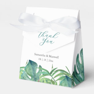 Ballotins Mariage Faveur Boîtes Aquarelle Palm Feuille