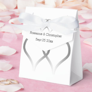 Ballotins Mariage Faveur Boxes Coeurs d'argent