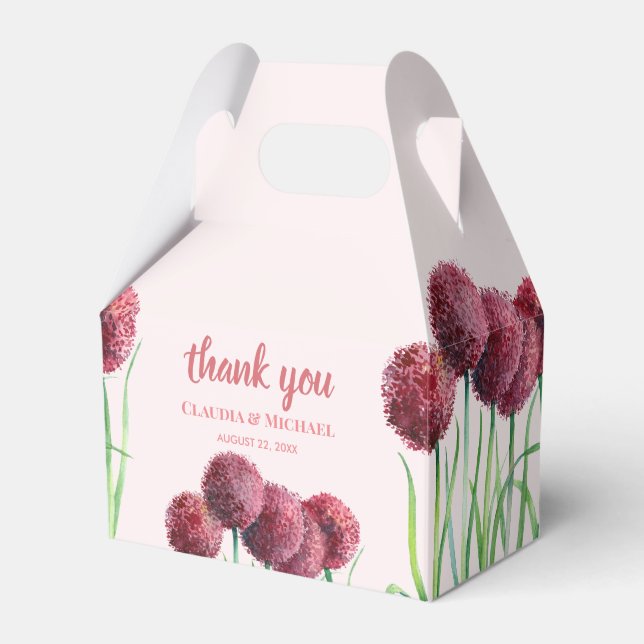 Ballotins Mariage Favoriser violet rose Allium Aquarelle Flo (Verso)