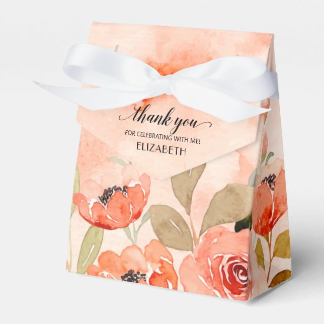 Ballotins Mariage Fête de Fleurs Aquarelle Orange (Verso)