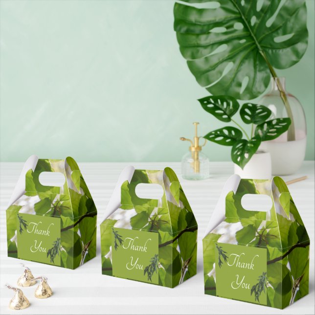 Ballotins Mariage Feuille vert Gable Ballotin blanc Imprimer (Multiple)