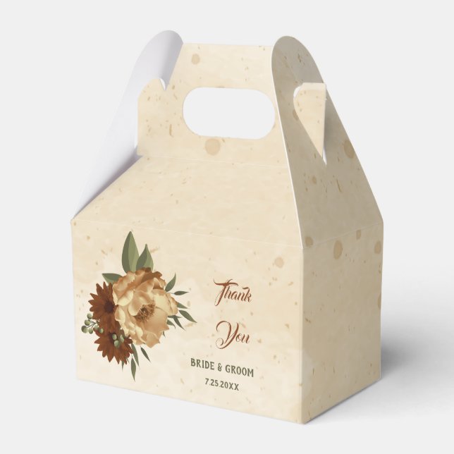 Ballotins mariage fleuri rustique en terre cuite (Verso)