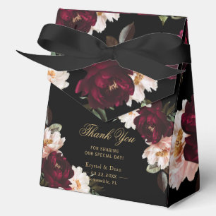 Ballotins Mariage Fleuris Noir Burgundy Sombre Blush Sombre