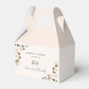 Ballotins Mariage floral blanc et rose vif