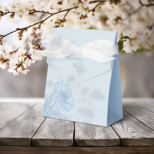 Ballotins Mariage Floral bleu minimaliste Favoriser les boît