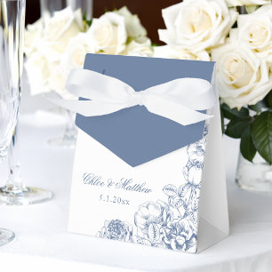 Ballotins Mariage Floral Bleu Poussiéreux Élégant Classique