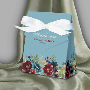 Ballotins Mariage floral élégant bleu marine poussiéreux bor