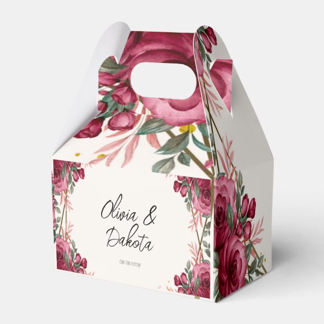 Ballotins Mariage floral géométrique Dusty Rose (Verso)
