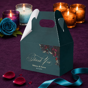 Ballotins Mariage Floral Gothique Lunatique Turquoise Rouge