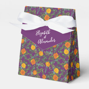 Ballotins Mariage Floral Orange & Plum Violet Peony & Rose
